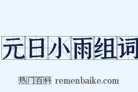 元日小雨组词是什么意思的图片